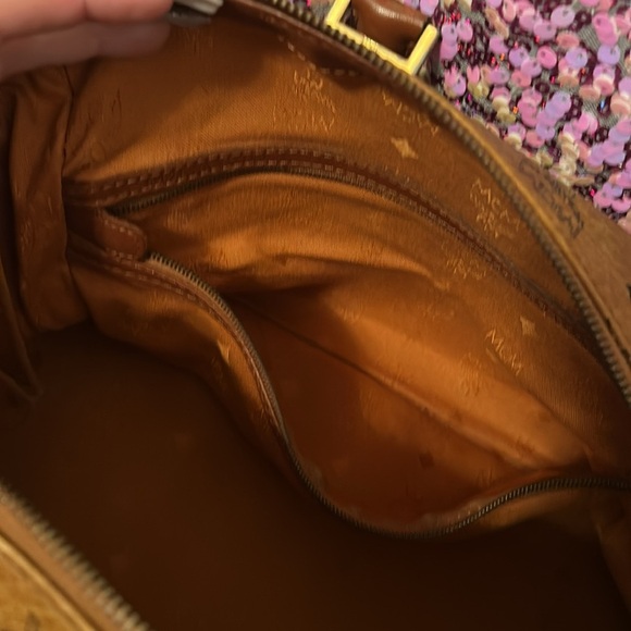 MCM Brown Monogram Leather Handbag - Picture 11 of 12